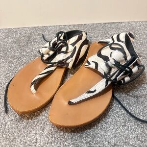 Sorel Summer II Zebra Print Calf Hair Gladiator Sandals – Size 8 (40) - 25 cm